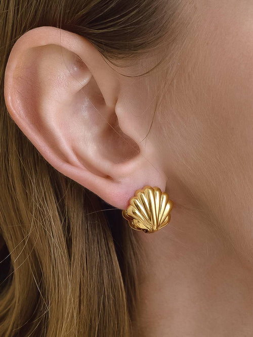 18K Gold Non-Tarnish Shell Earrings