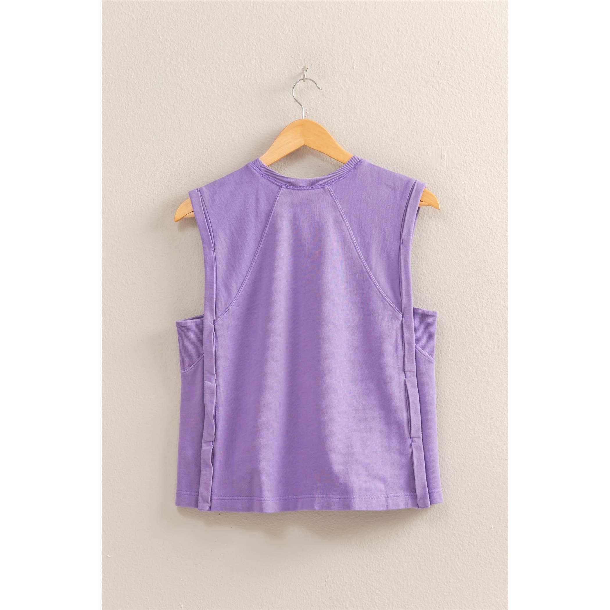 Round Neck Sleeveless Boxy Top