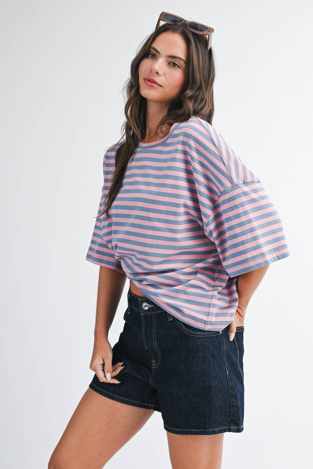 Oversized Stripe Boyfriend Tee