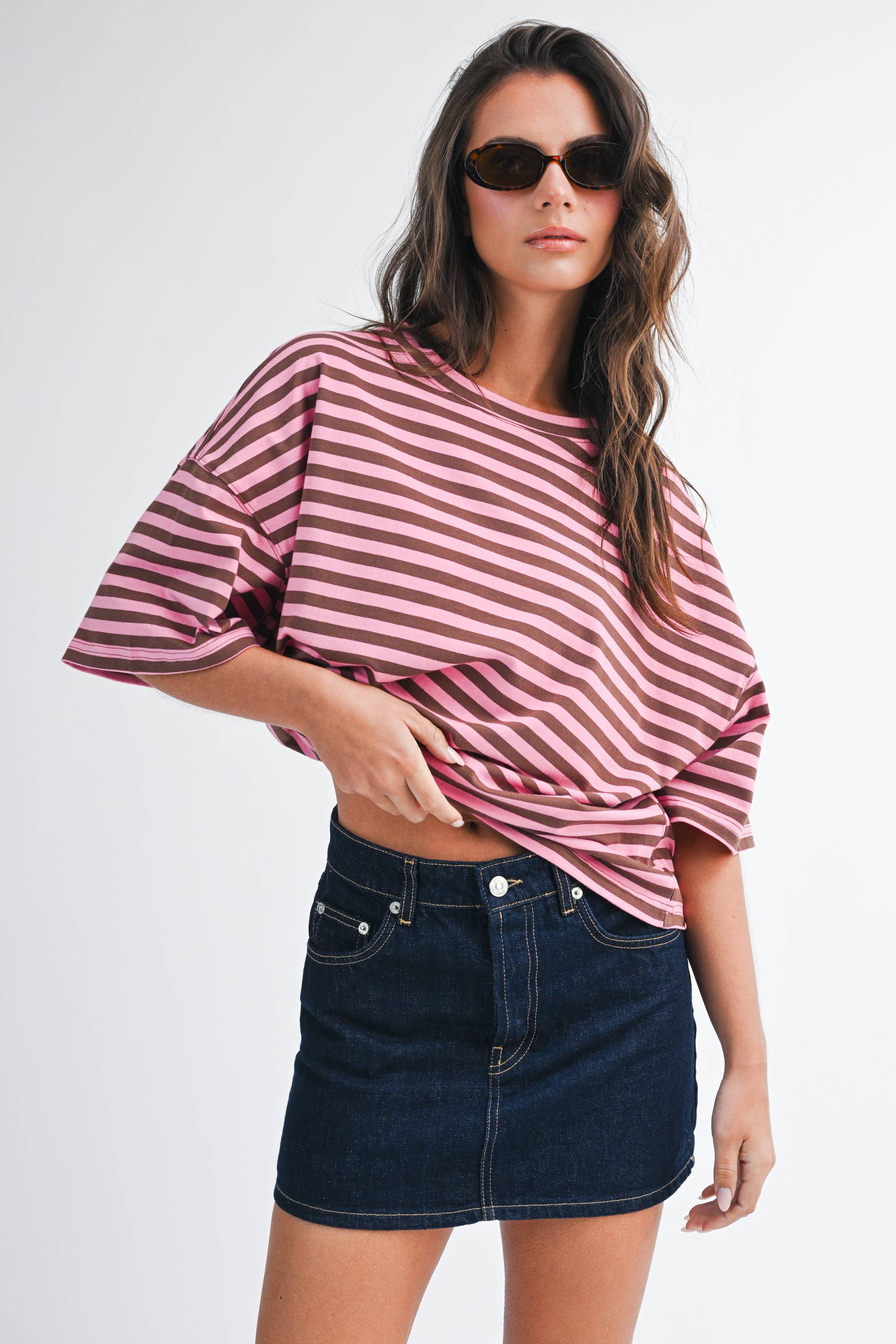 Oversized Stripe Boyfriend Tee