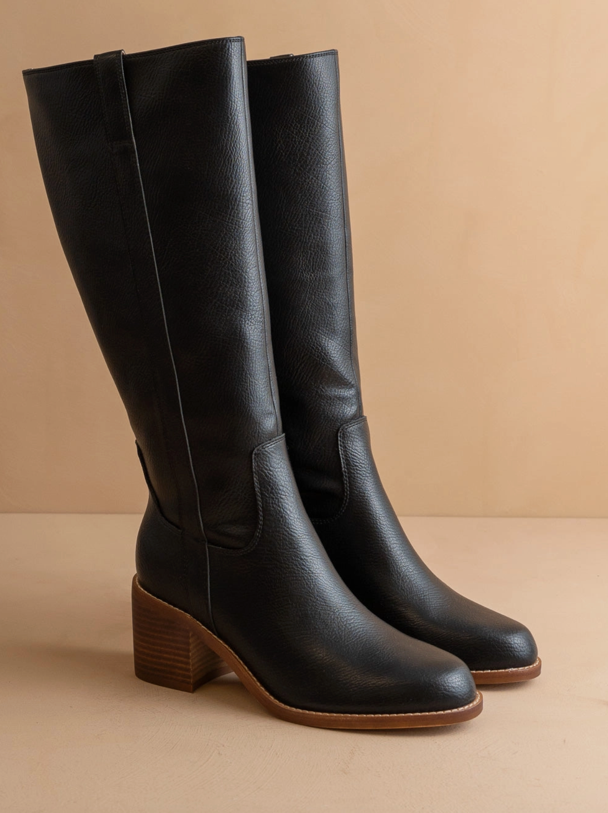 The Harriet || Tall Black Leather Boot