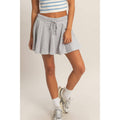 Acid Washed Mid Waist Flowy Skort