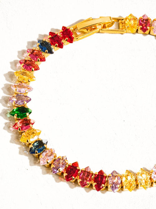 18K Gold Multicolor Bold Chain Bracelet