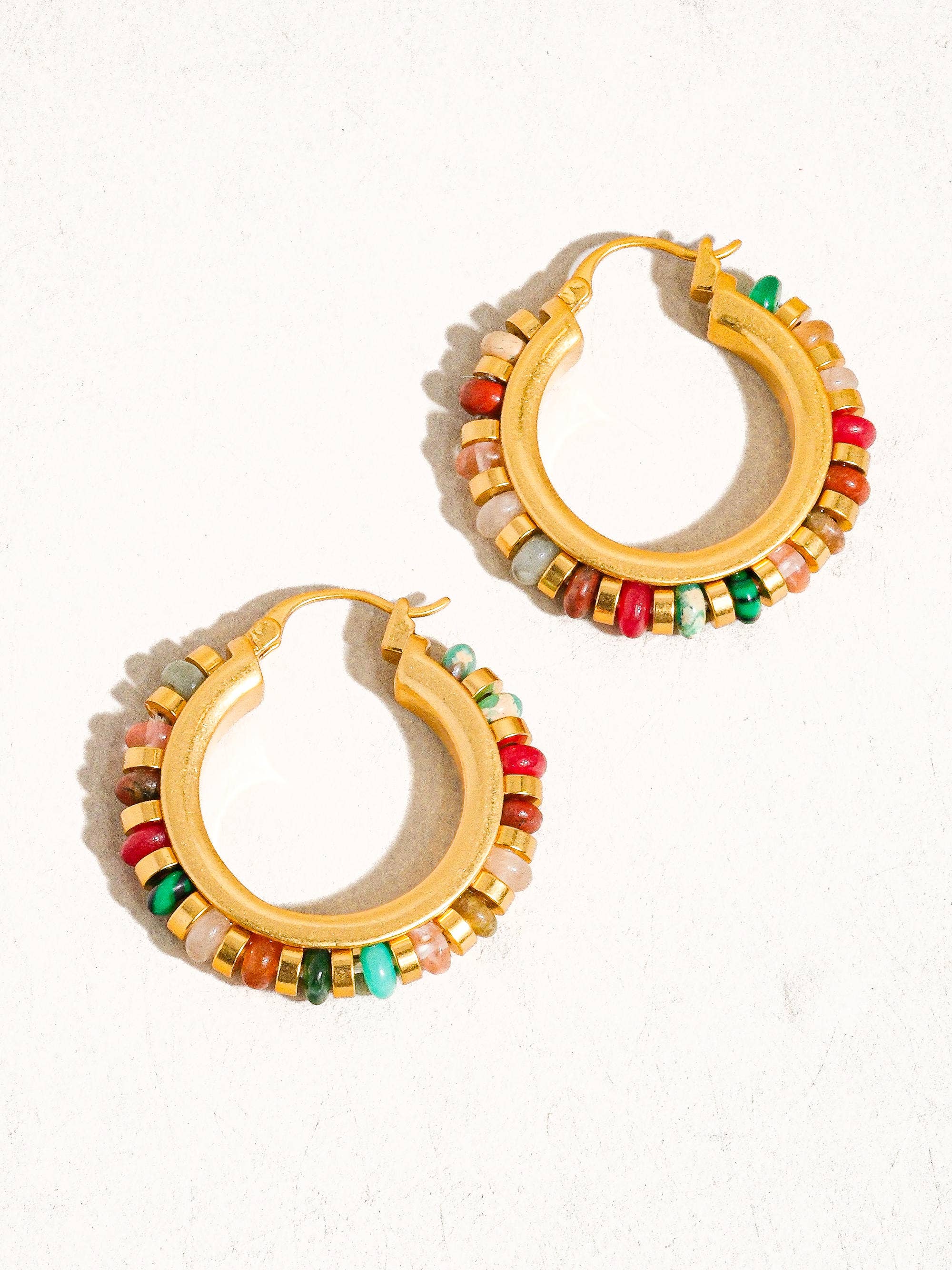 18K Gold Color Beaded Earring