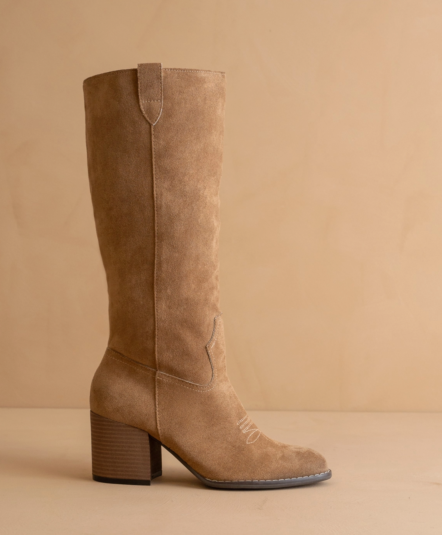 The Kendra || Latte Knee High Suede Boot