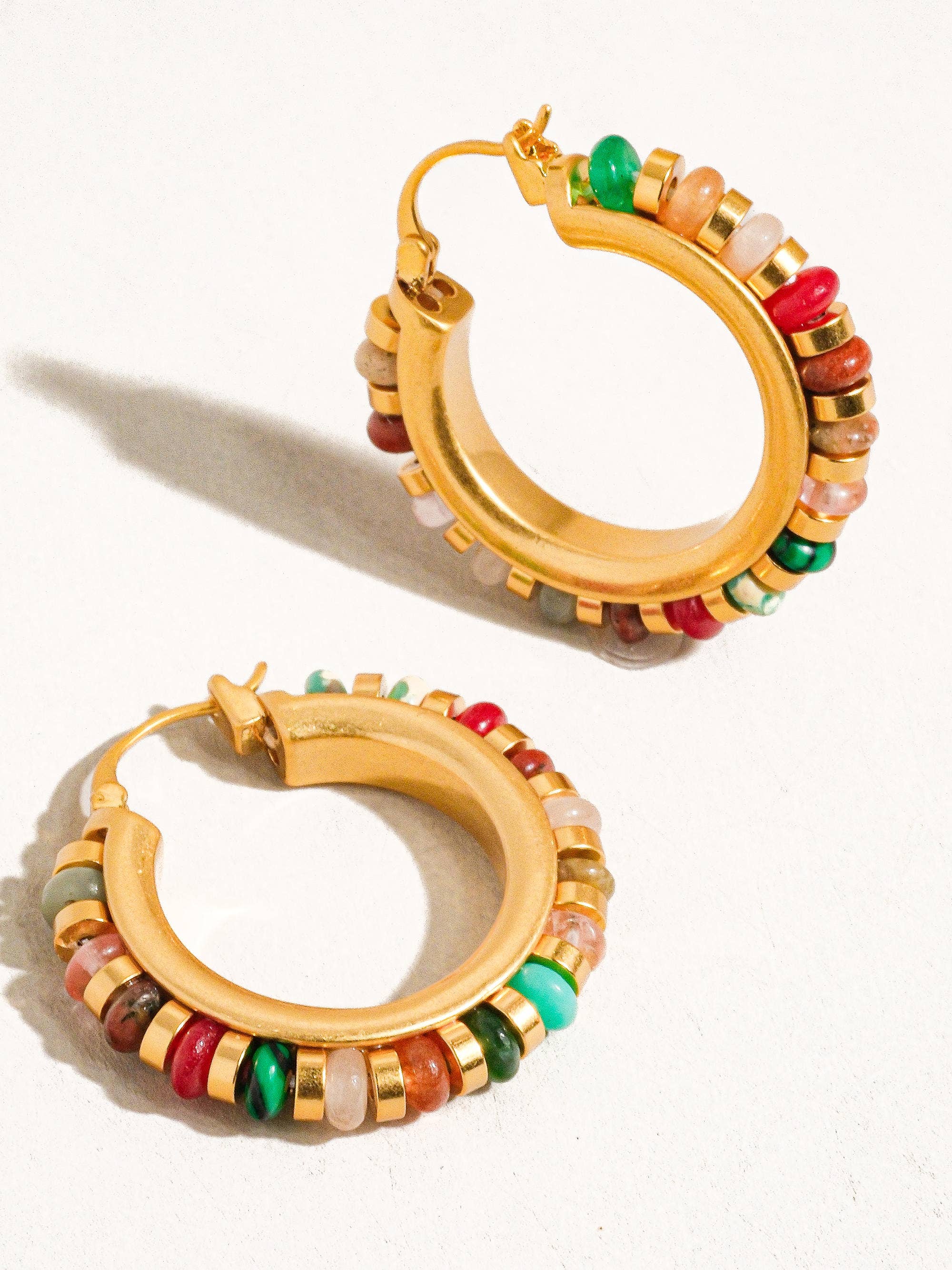 18K Gold Color Beaded Earring
