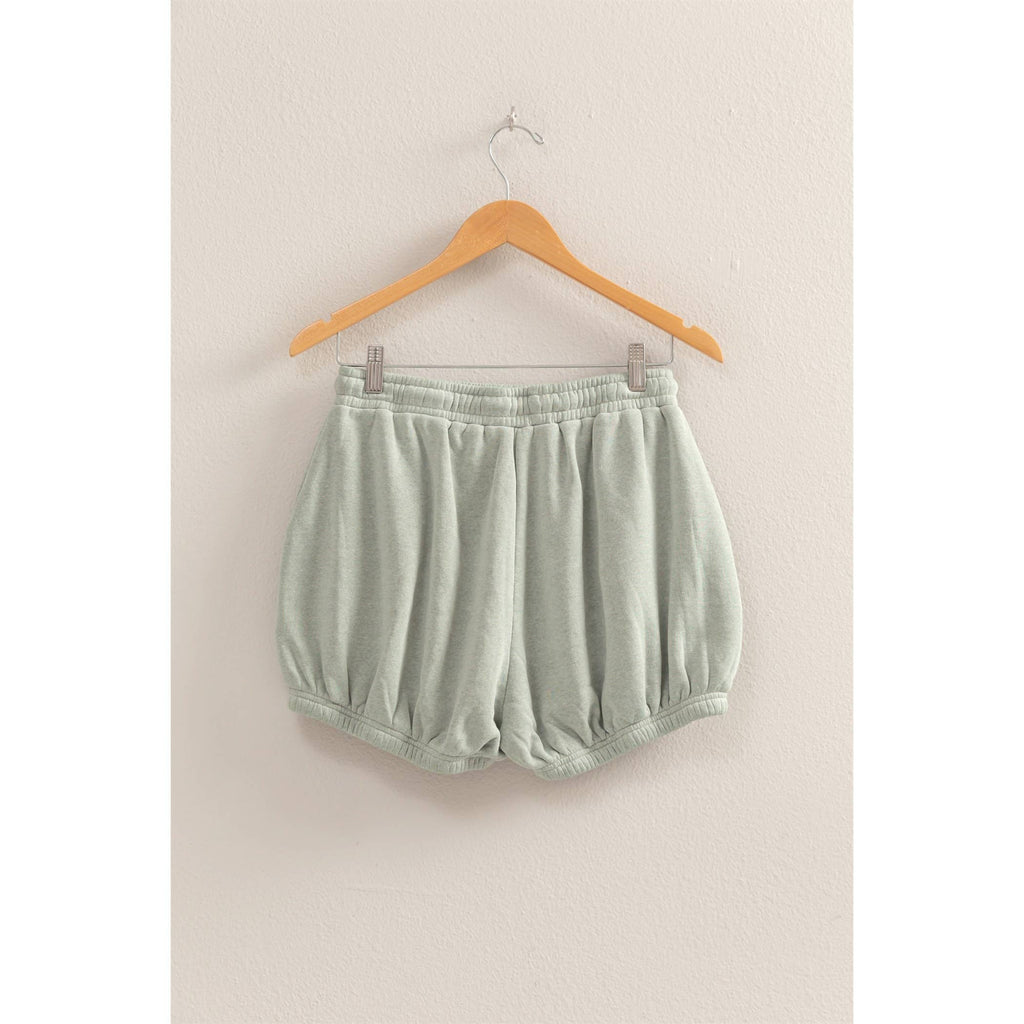 Drawstring Waist Bubbled Hem Shorts