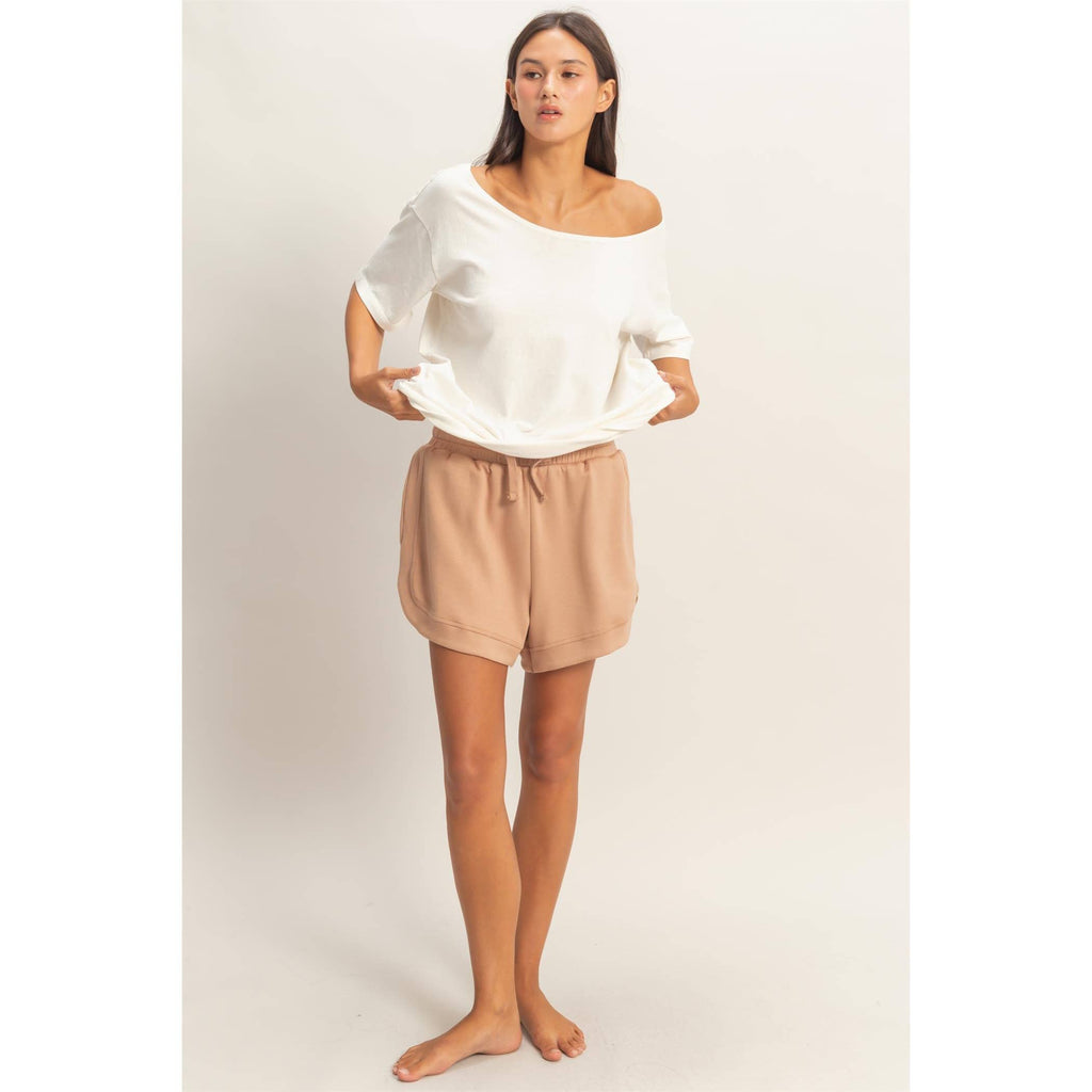 Boat Neck Short Sleeve Basic Tee