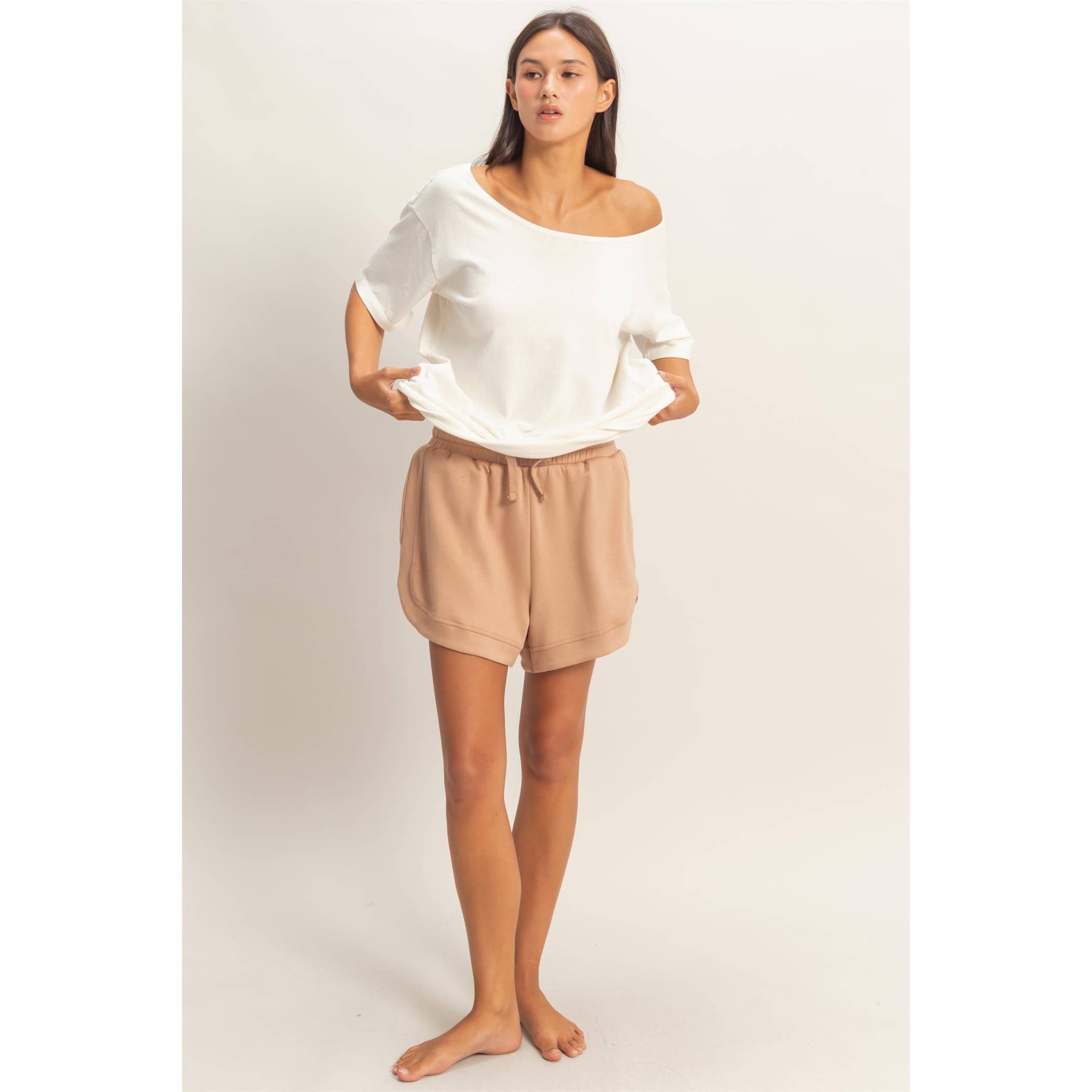 Boat Neck Short Sleeve Basic Tee
