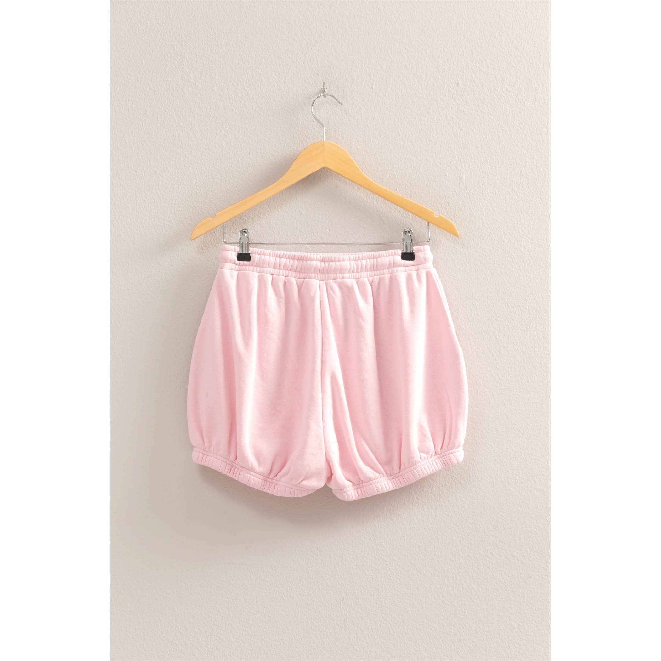 Drawstring Waist Bubbled Hem Shorts