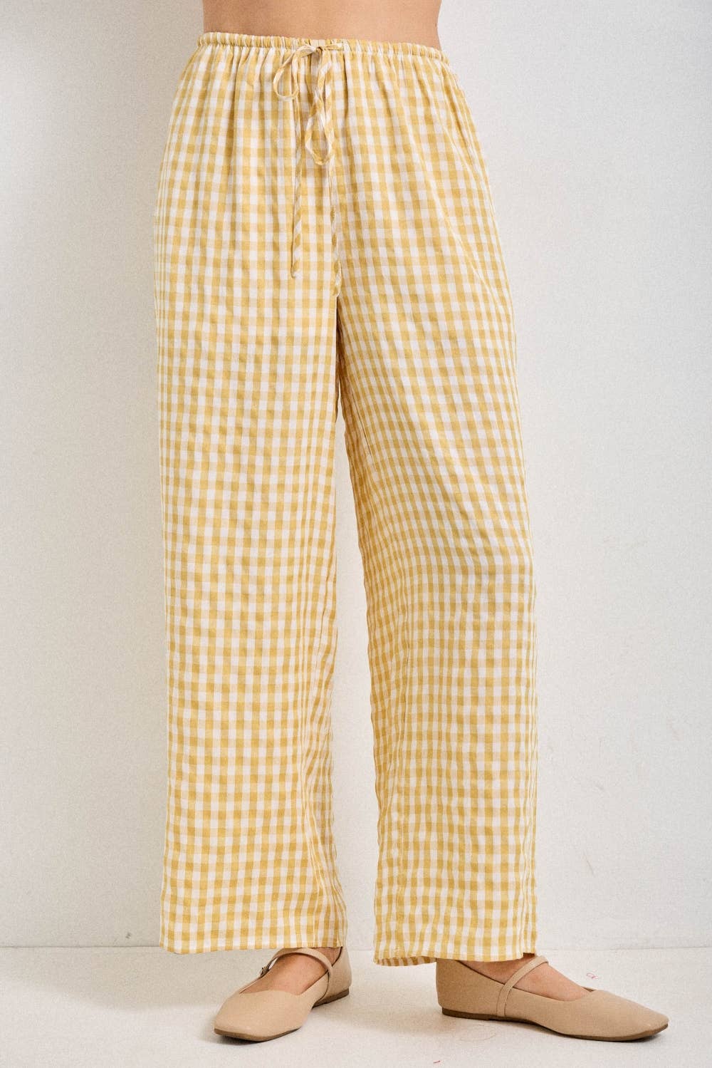 Gingham Drawstring Pant