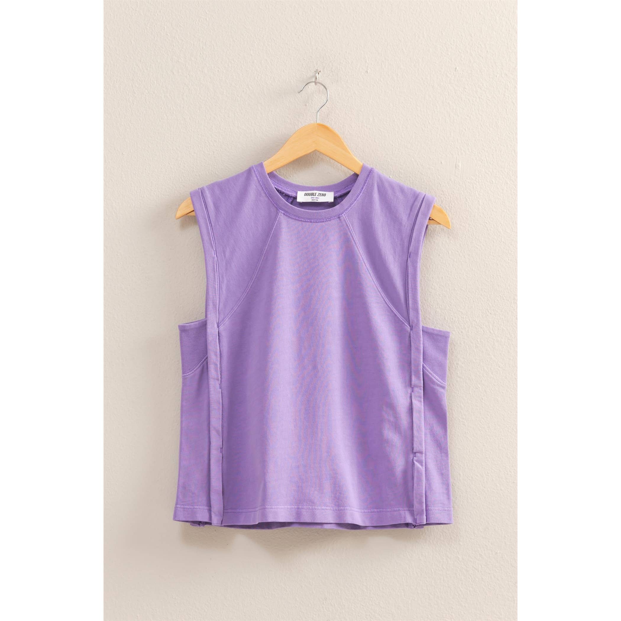 Round Neck Sleeveless Boxy Top