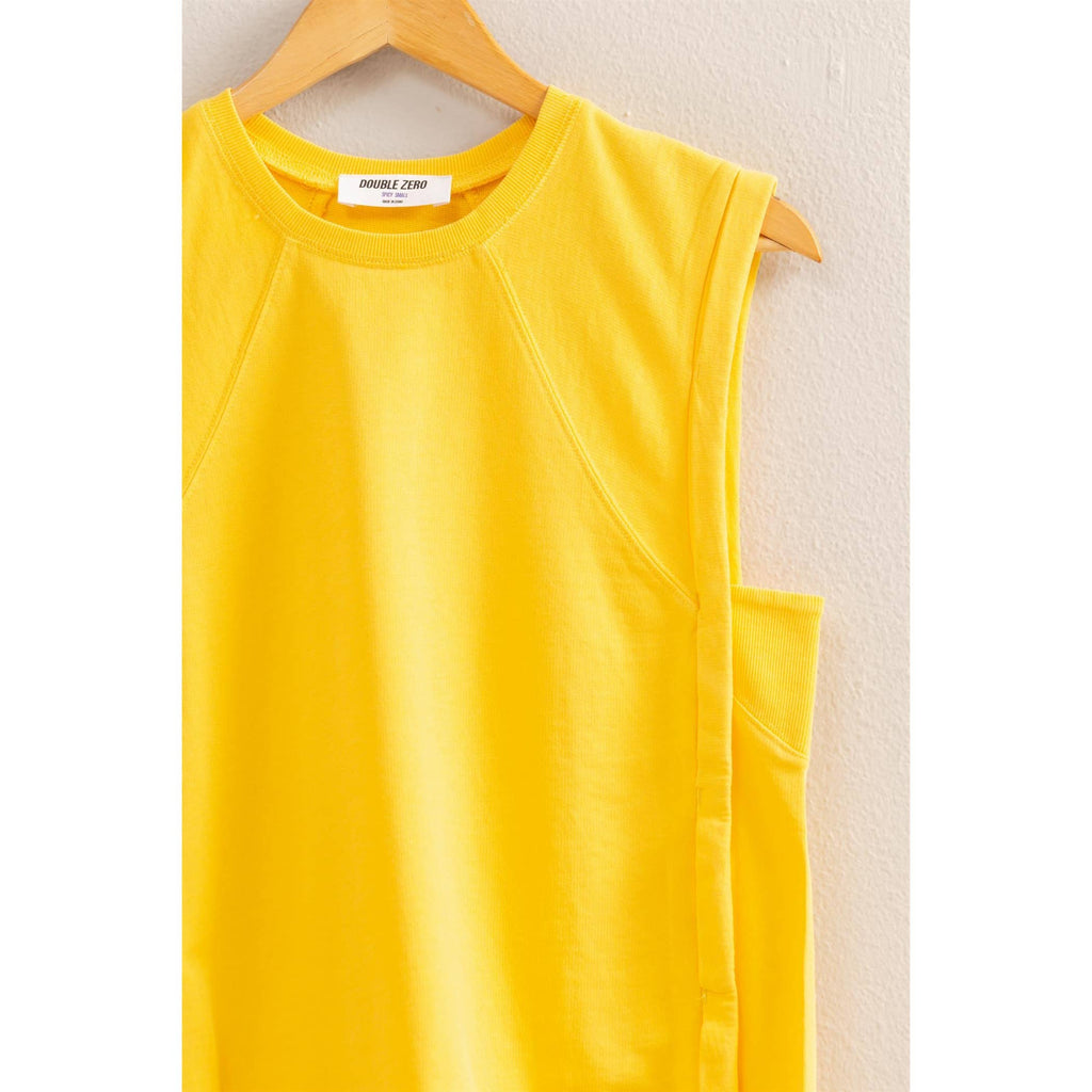Round Neck Sleeveless Boxy Top