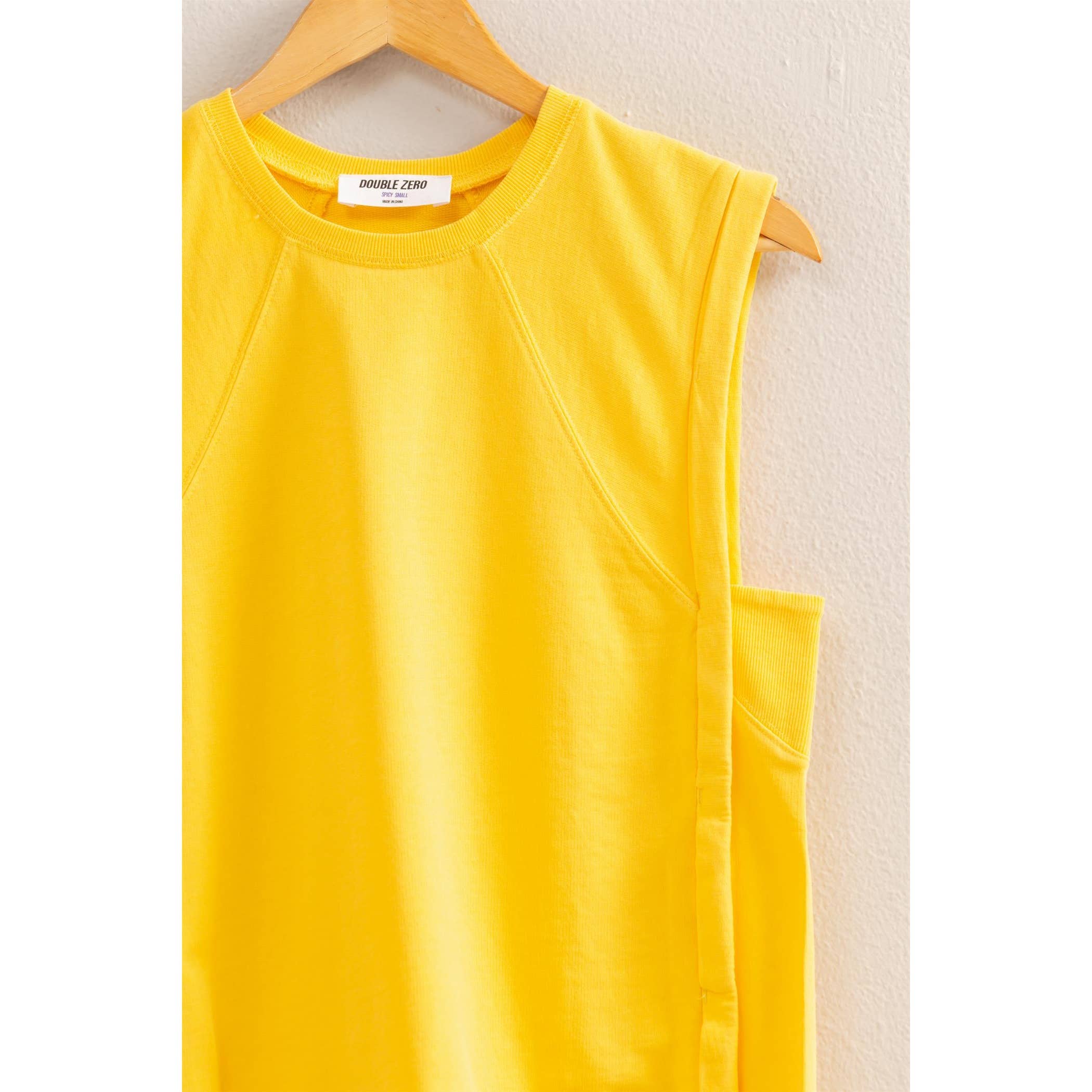 Round Neck Sleeveless Boxy Top