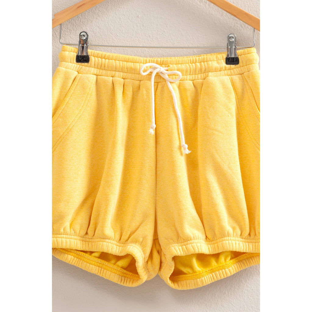 Drawstring Waist Bubbled Hem Shorts