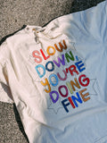 Slow down graphic tee - ivory