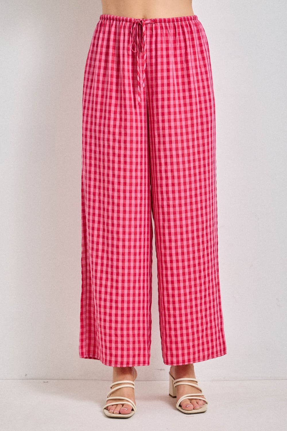 Gingham Drawstring Pant