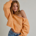 off shoulder sweater orange