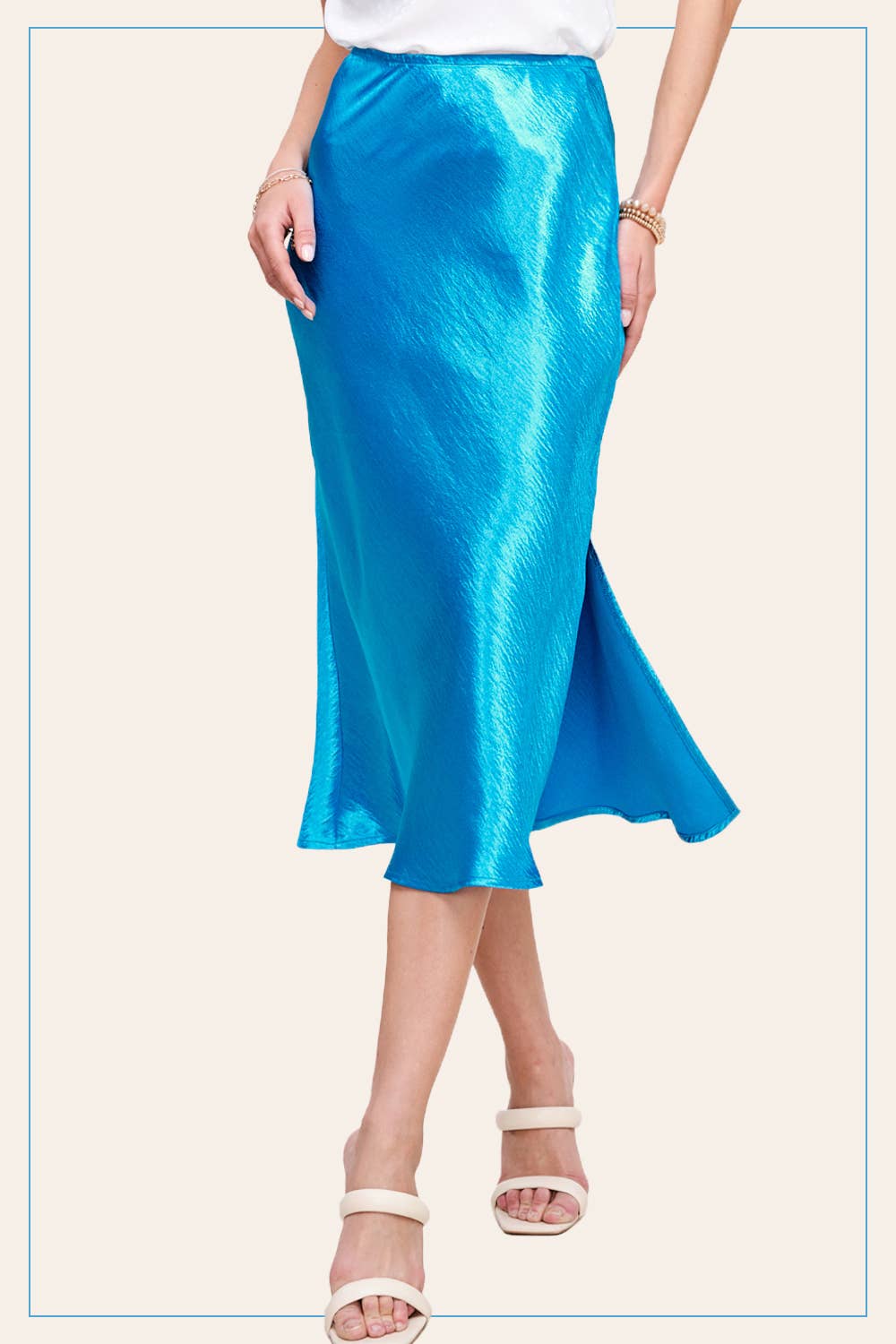 Midi Length Satin Skirt