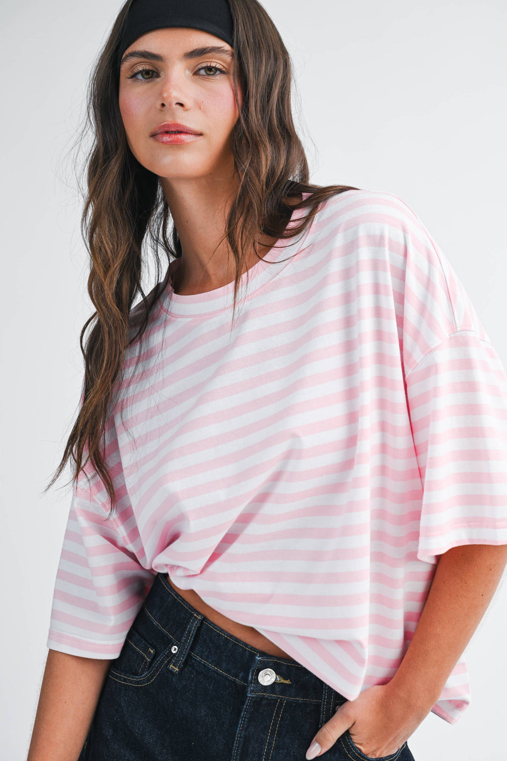 Oversized Stripe Boyfriend Tee