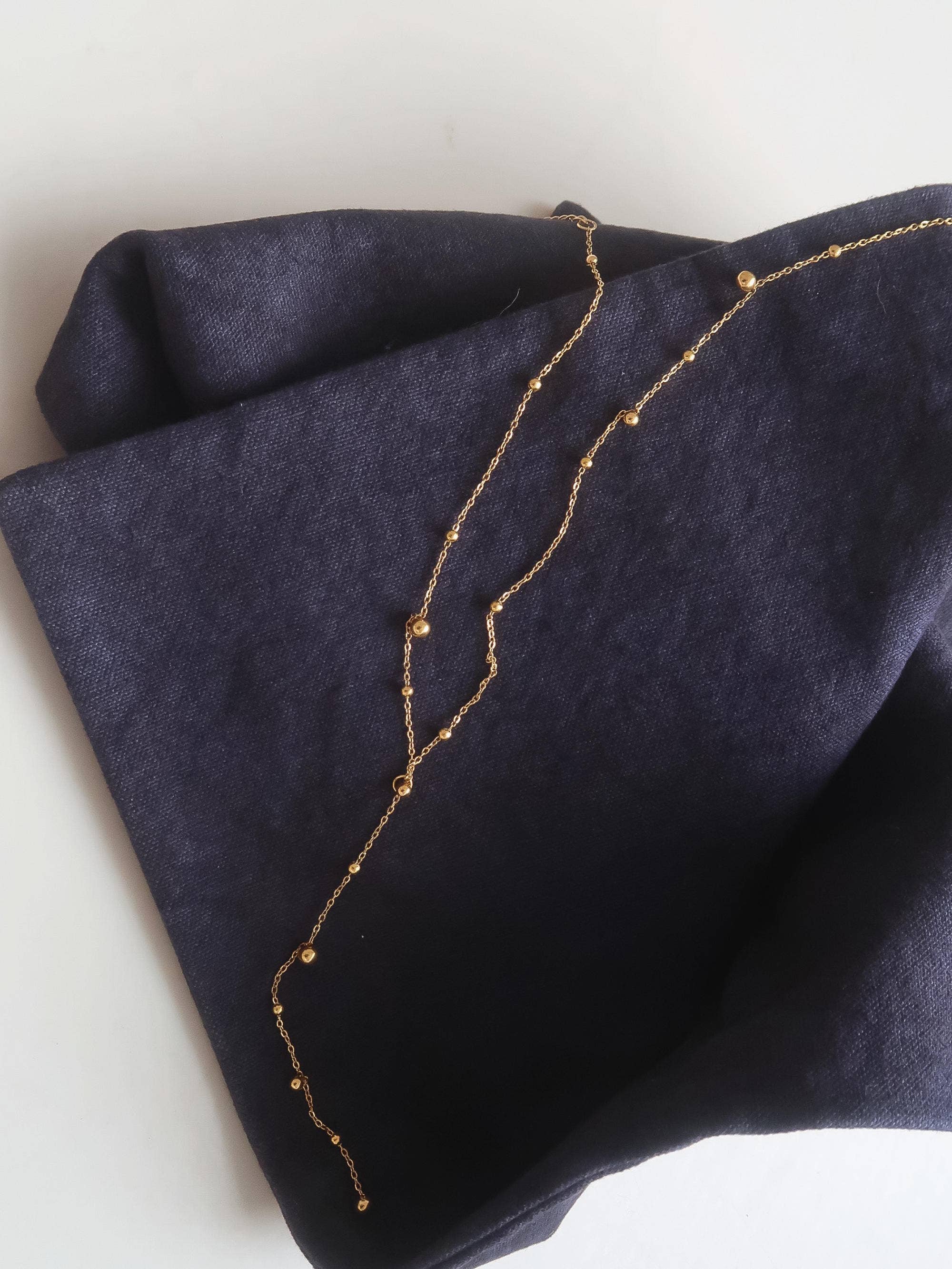 18K Gold Non-Tarnish Brisse Necklace