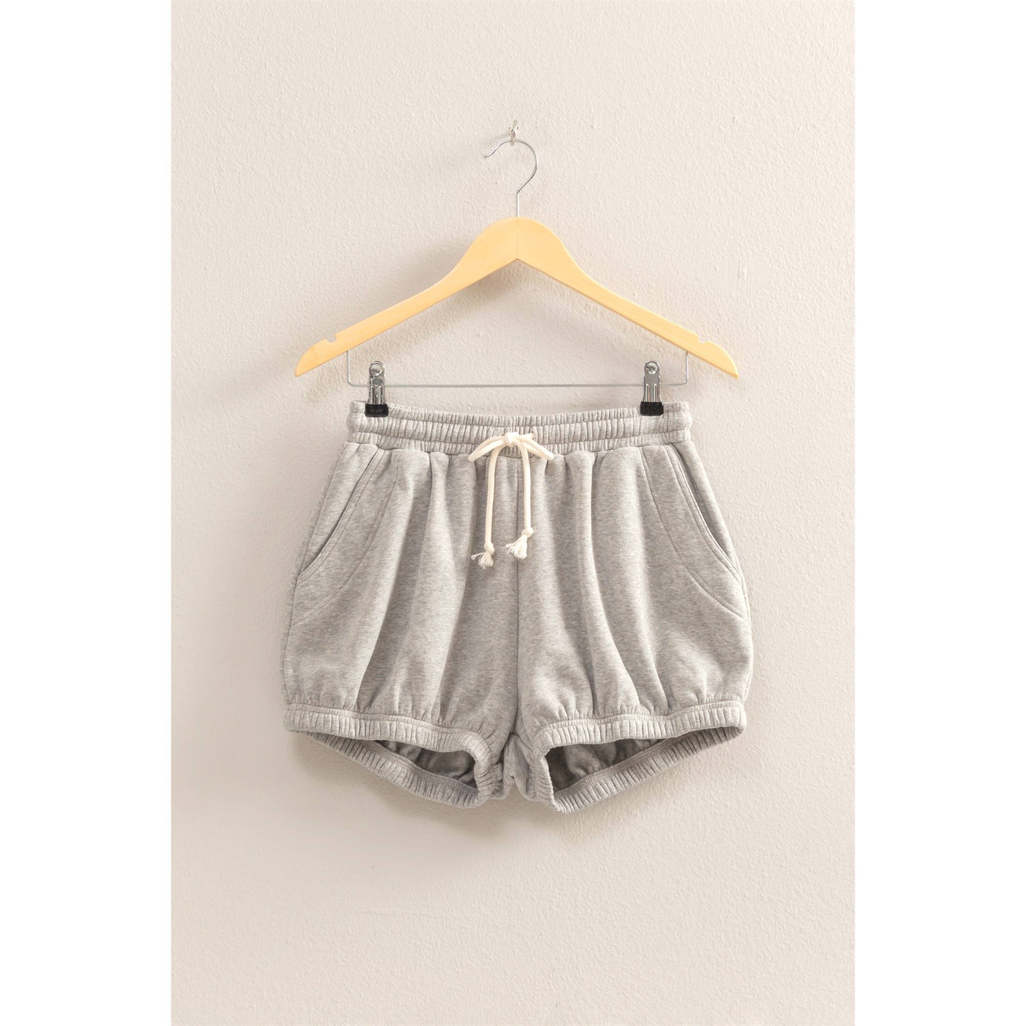 Drawstring Waist Bubbled Hem Shorts