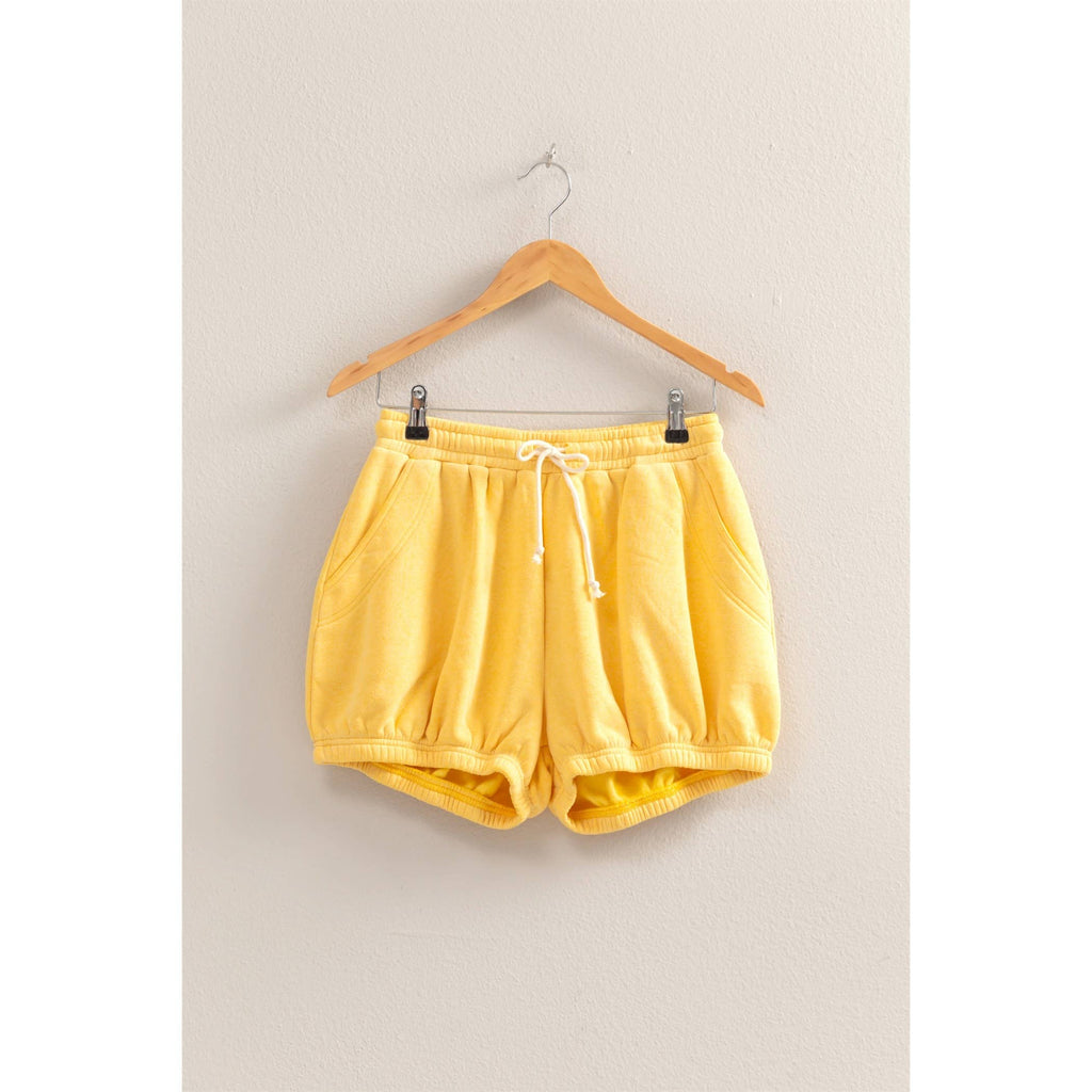 Drawstring Waist Bubbled Hem Shorts