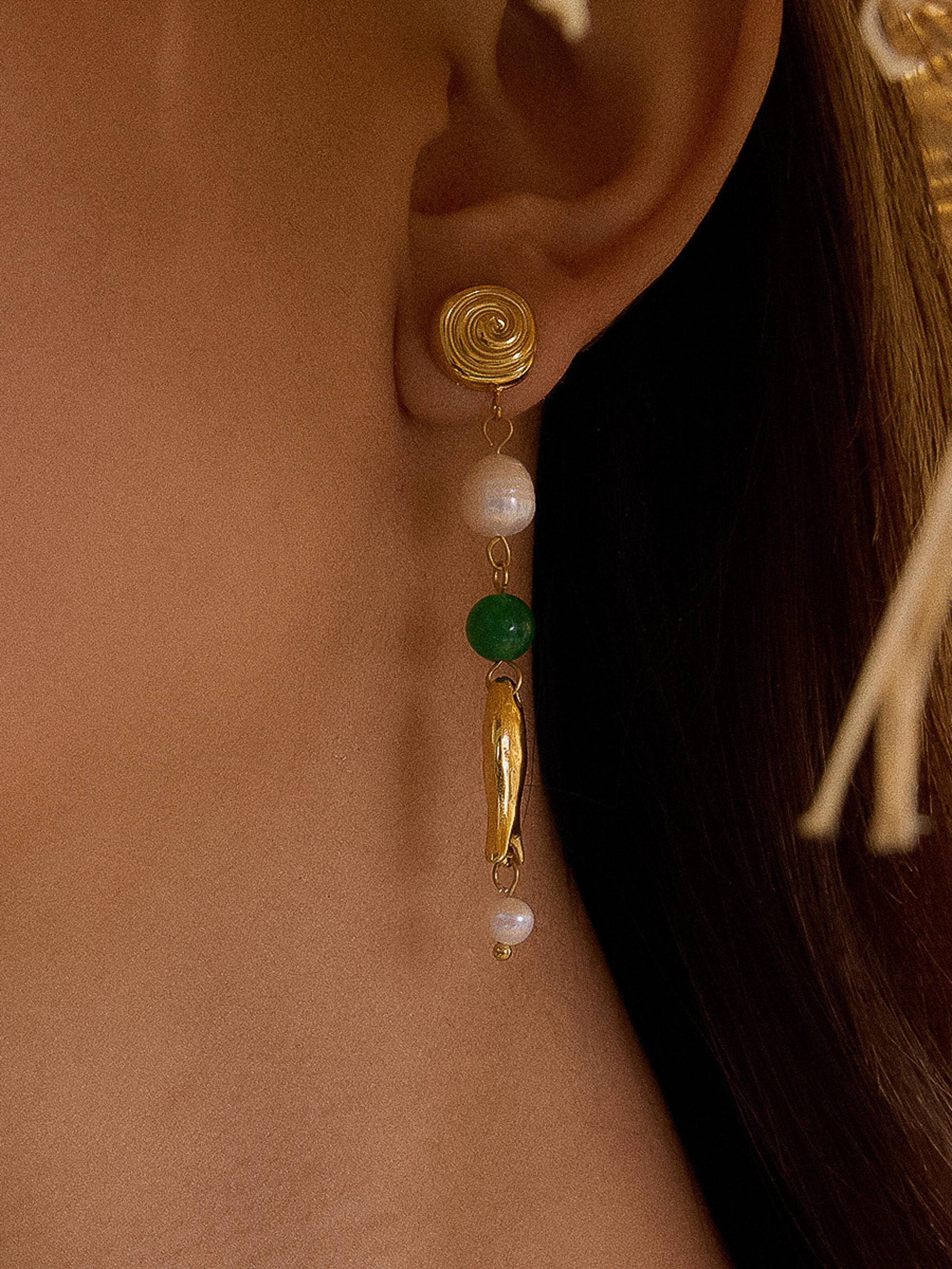 Non-Tarnish Pearl Fish Earrings