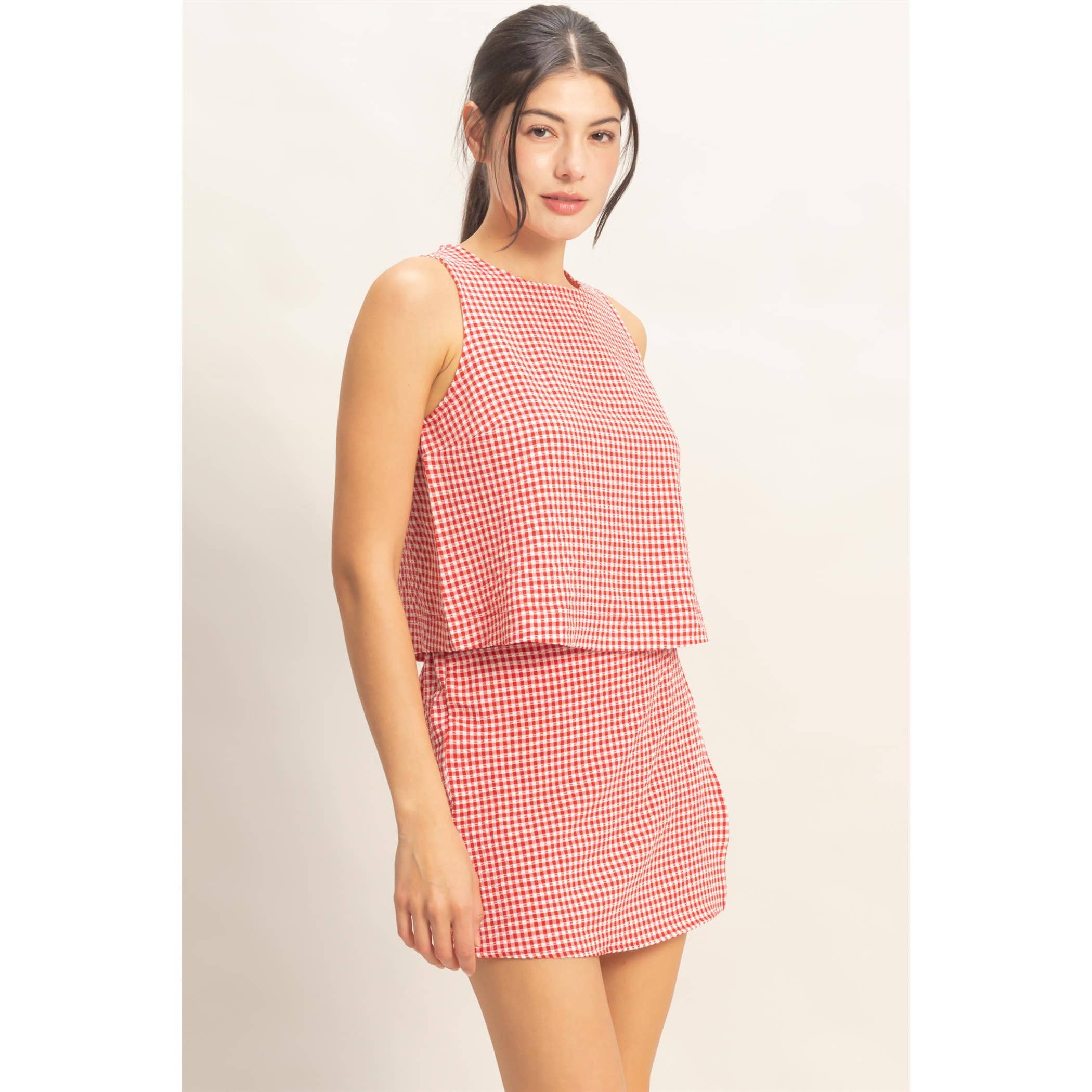 Gingham Sleeveless Set (Shorts)