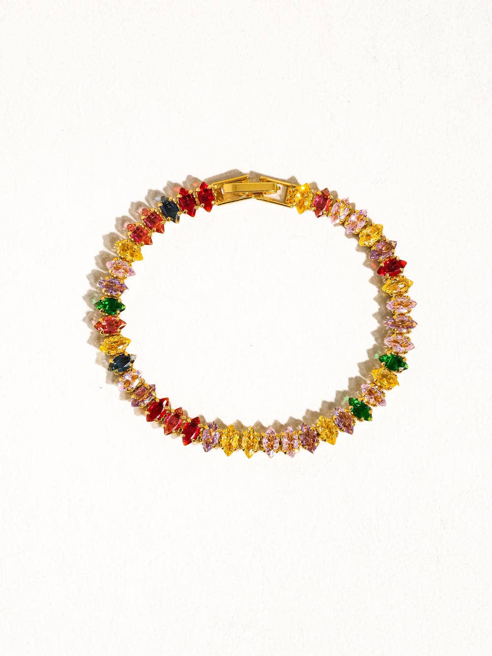 18K Gold Multicolor Bold Chain Bracelet