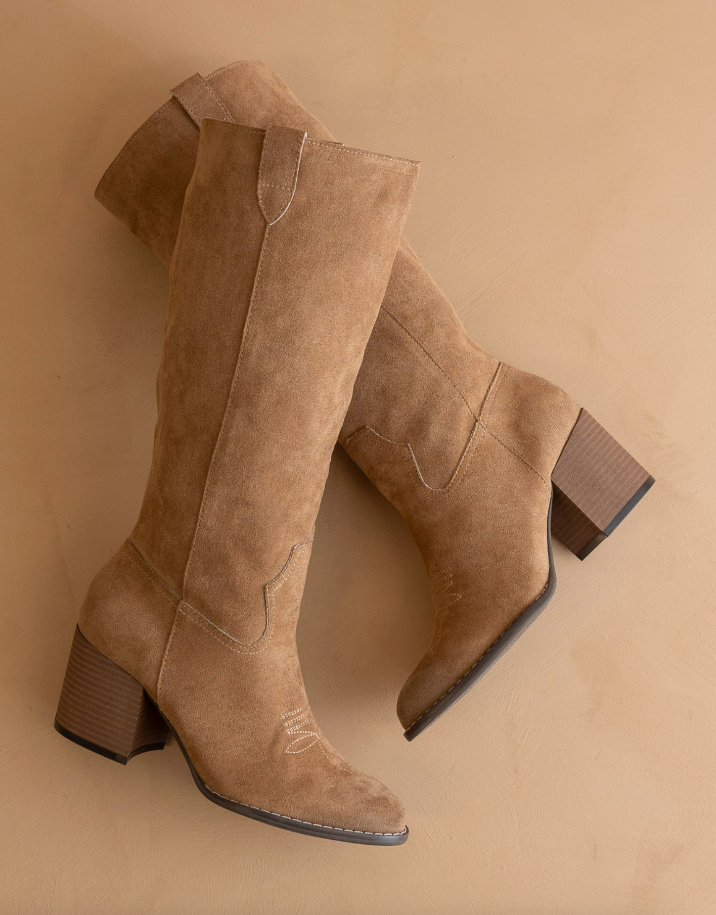 The Kendra || Latte Knee High Suede Boot