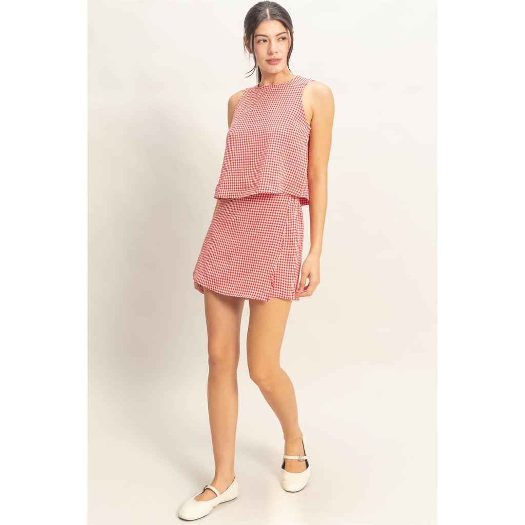 Gingham Sleeveless Set (Shorts)