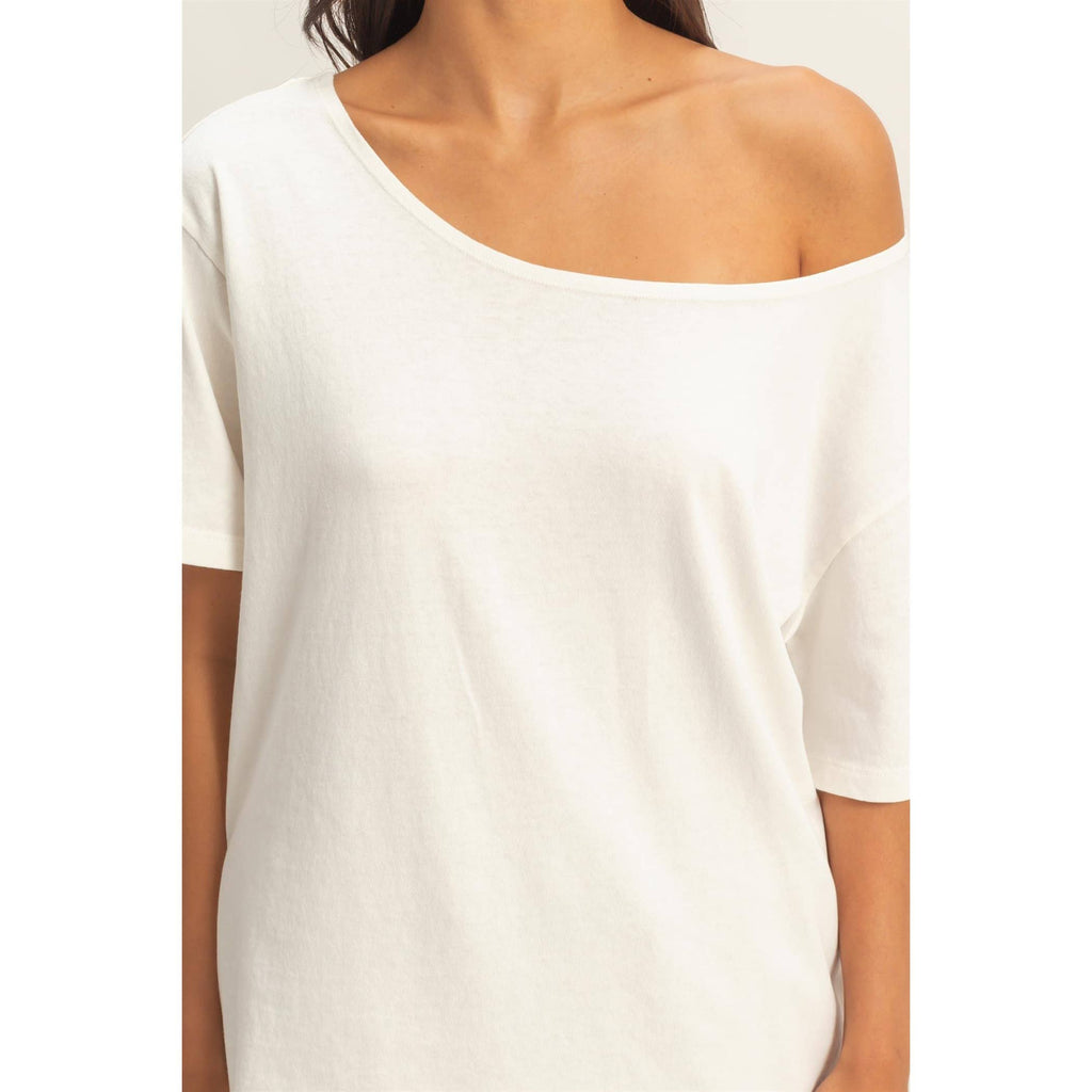 Boat Neck Short Sleeve Basic Tee