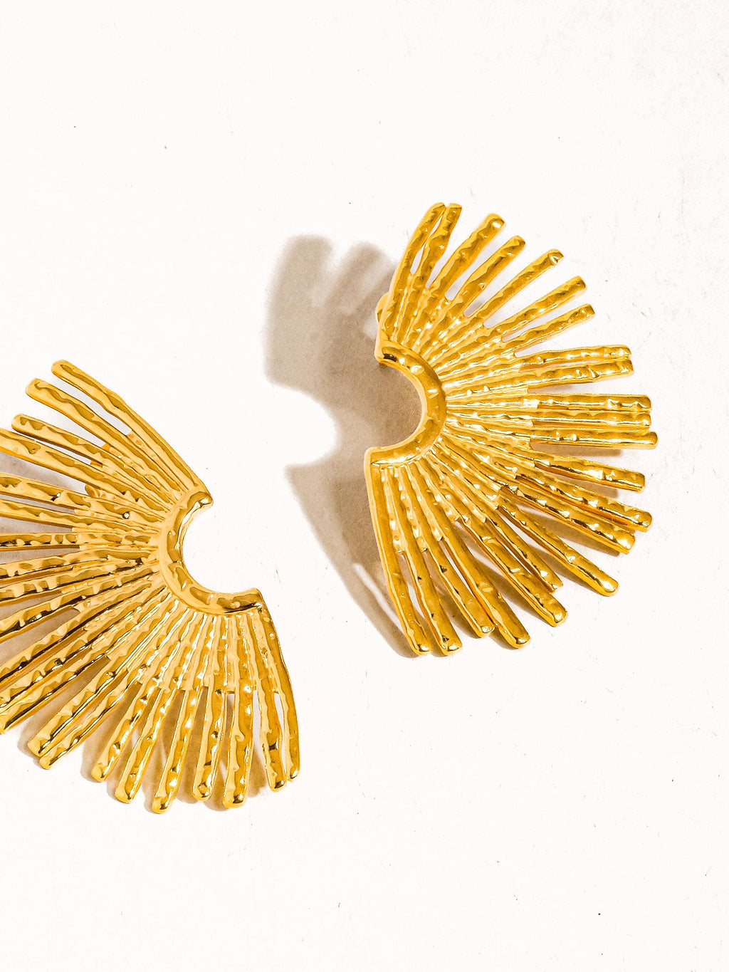 18K Gold Non-Tarnish Sunburst Earring