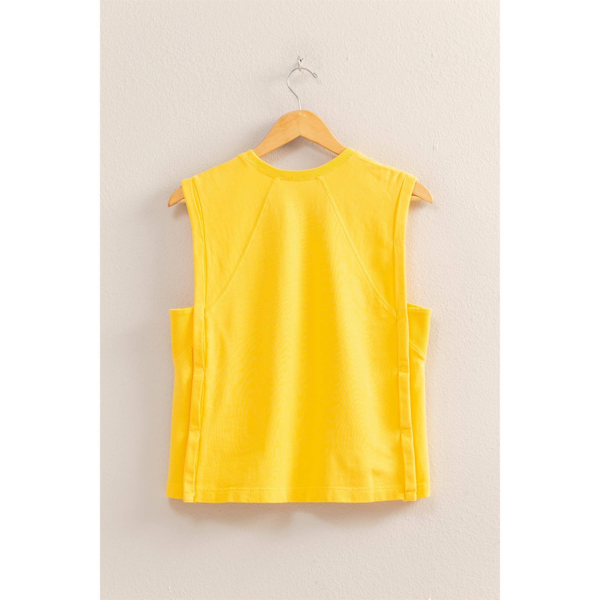 Round Neck Sleeveless Boxy Top