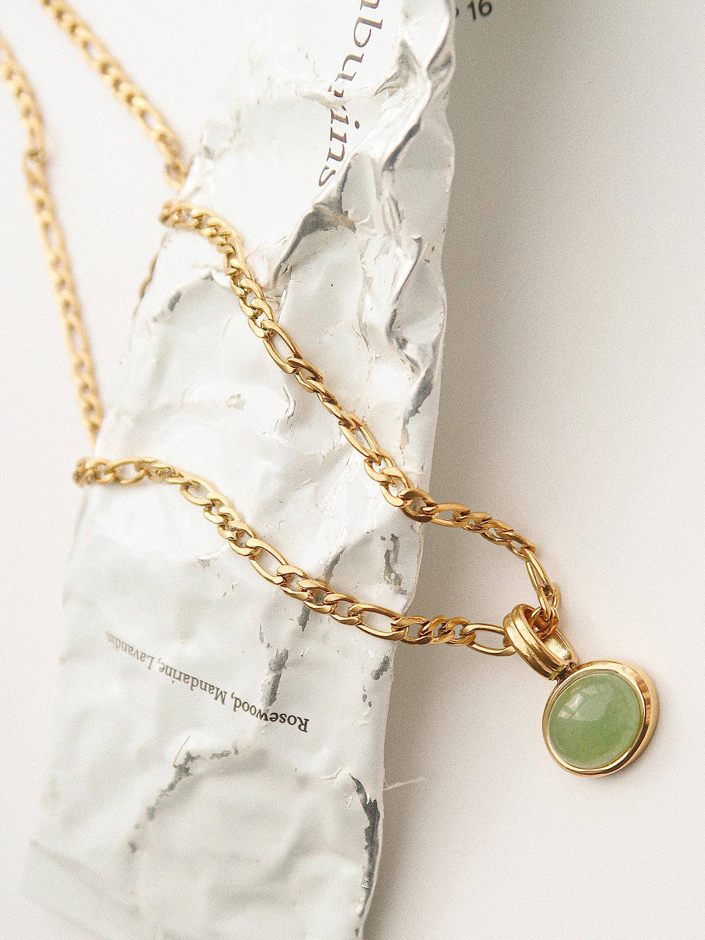 Non-Tarnish Green Pendant Necklace