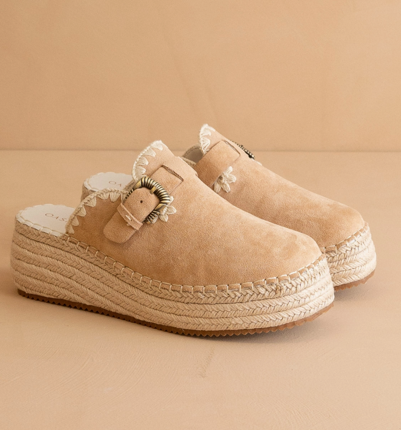 The Kristi || Almond Suede Buckle Clog