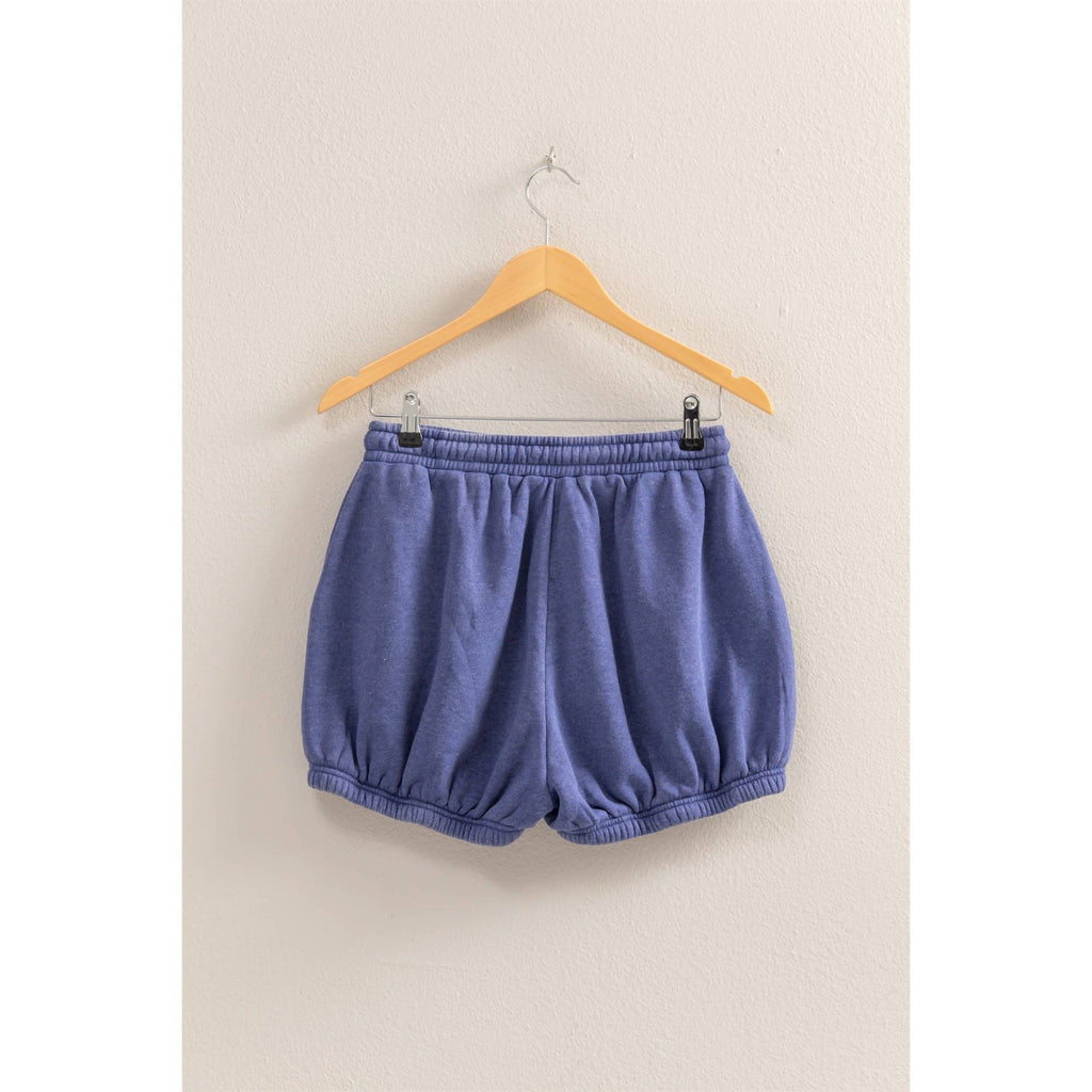 Drawstring Waist Bubbled Hem Shorts