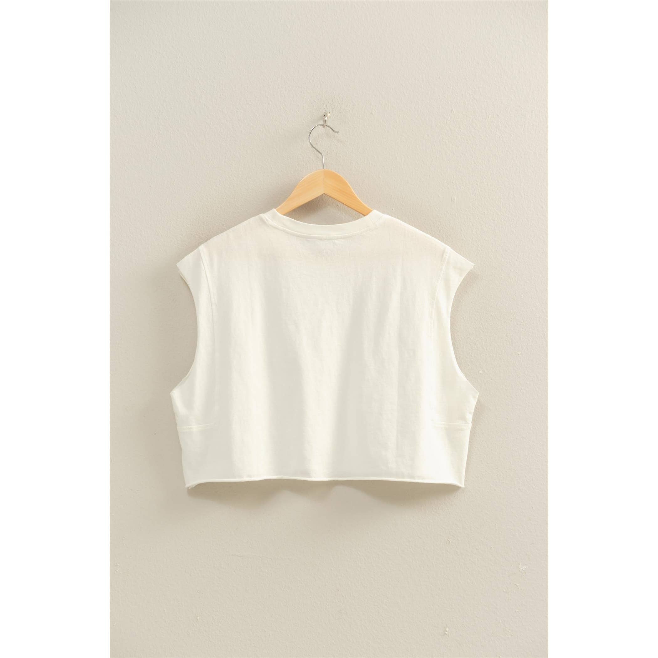 Crew Neck Sleeveless Top