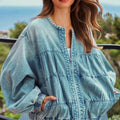 Elastic Waist Denim Jacket