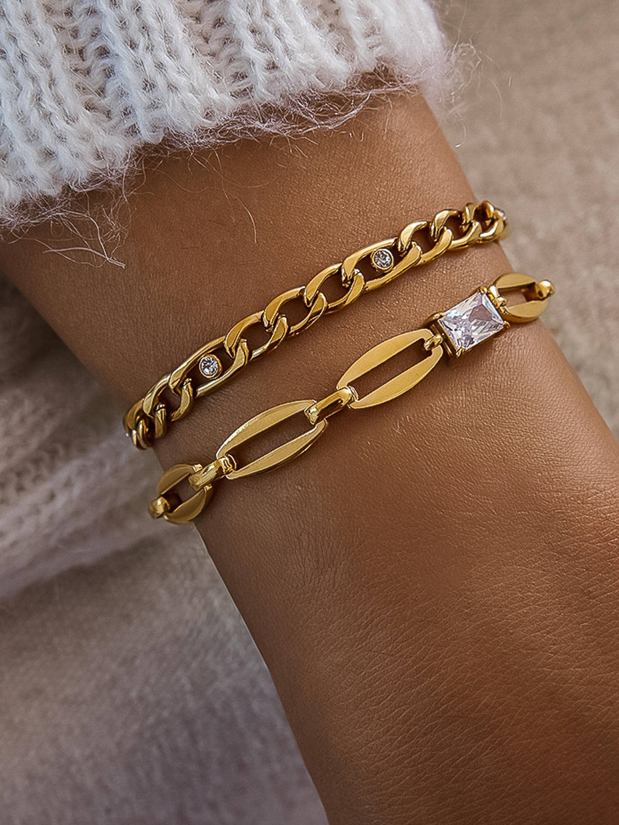 18K Gold Non-Tarnish Link Bracelet