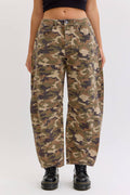 Camo Mid Waisted Barrel Jean
