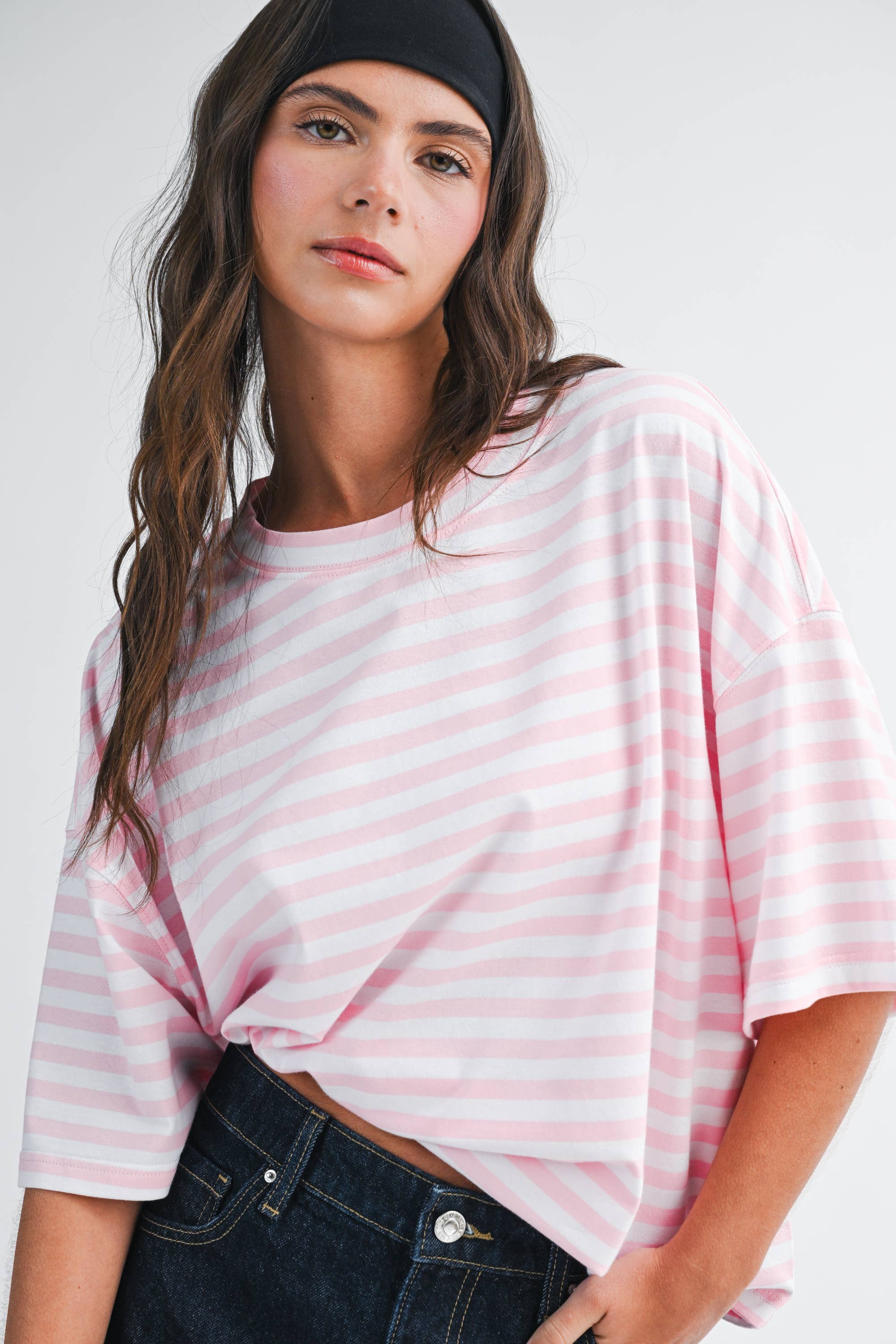 Oversized Stripe Boyfriend Tee